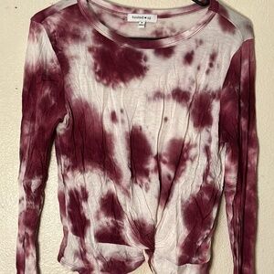 Tie Dye Crimson Long Sleeve Top